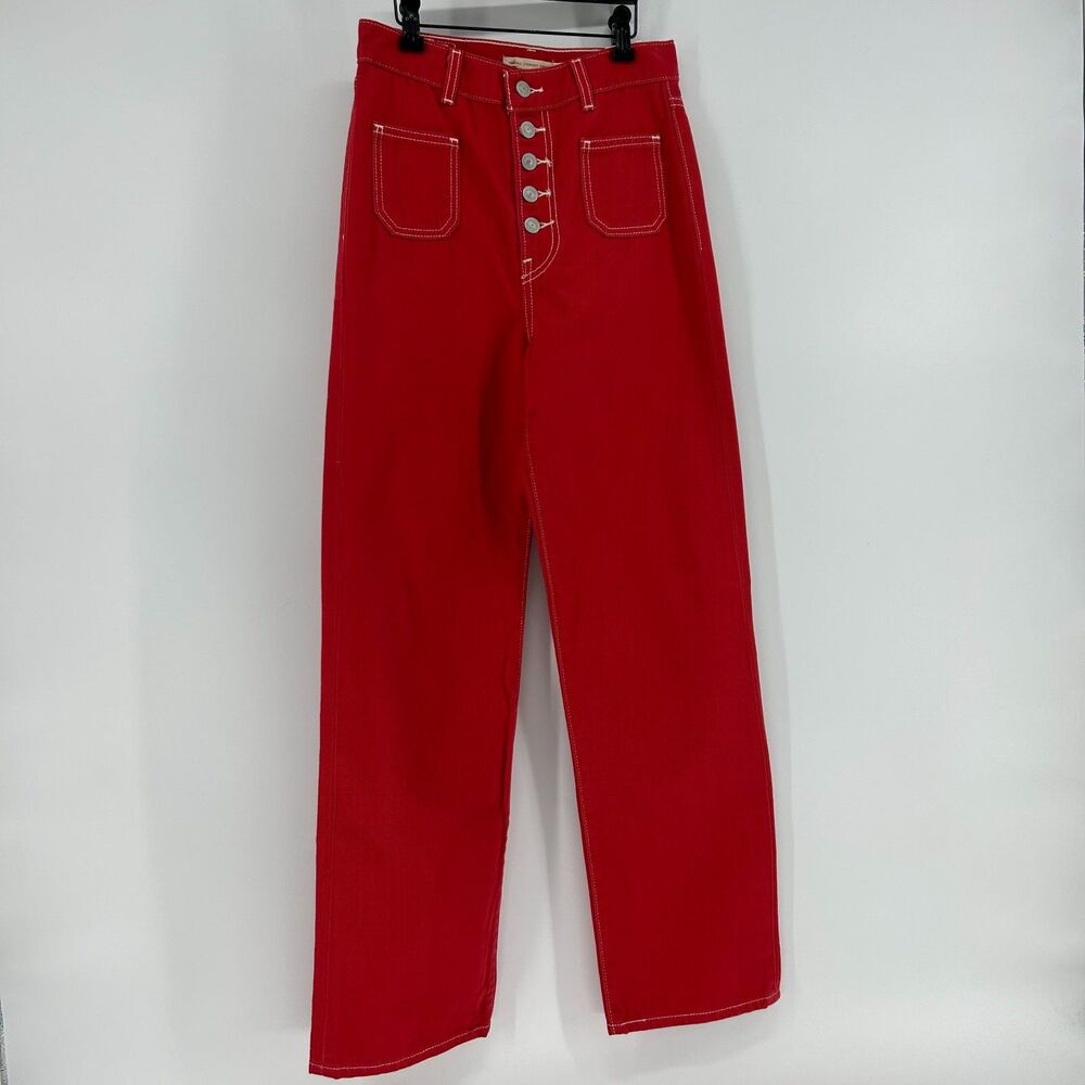 NWT Levi's Ribcage Straight Ankle Patch Pocket Jeans Womens 25x29 Colorful Retro
